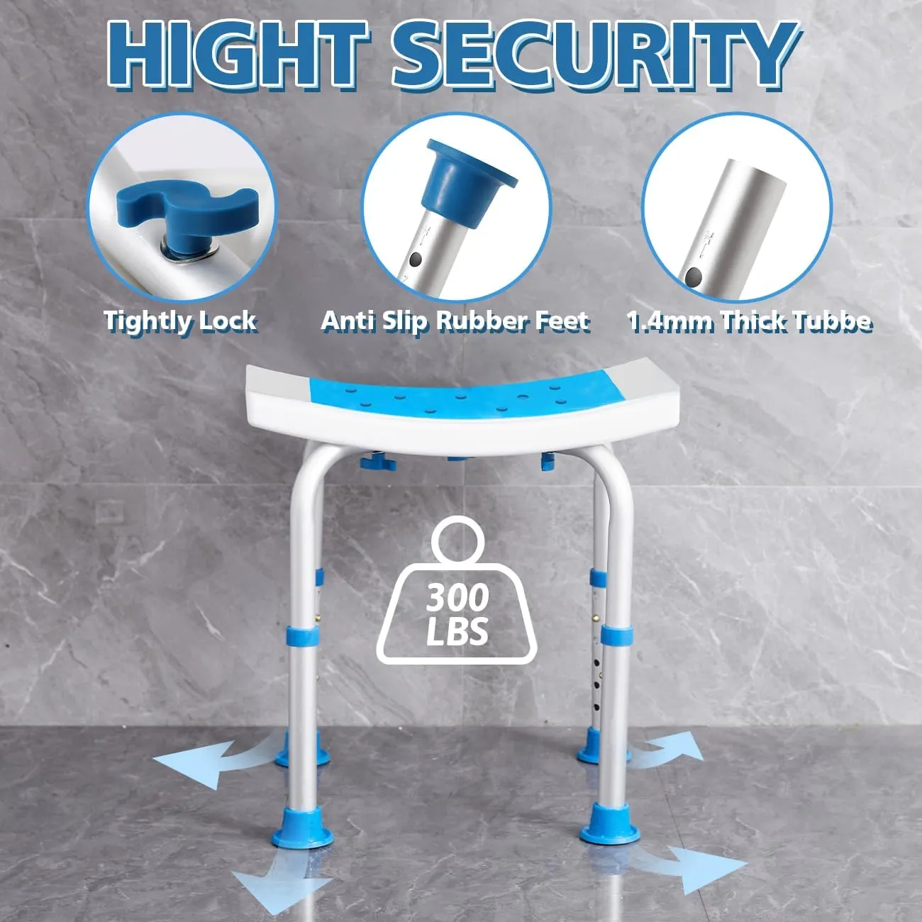 FSA/HSA Eligible Shower Chair for Inside Shower, Shower Stool for Elderly and Disabled, Tool-Free Assembly Shower Seat for Bathtub, Shower Bath Chairs for Seniors/Disabled by DUALECO