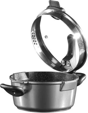 Future Cooking Pot 28 cm with Glass Sieve Lid Suitable for Induction Cookers