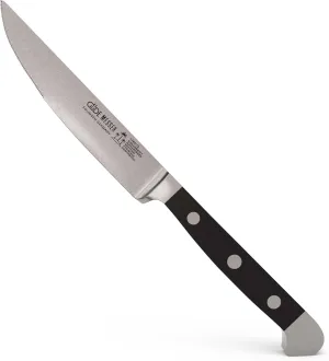 Güde Alpha Series Hand Forged/Serrated Porterhouse Steak Knife With Black Hostaform Handle 4-In, Made in Solingen, Germany Since 1910