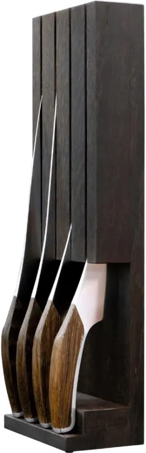 Güde Knife Block for SYNCHROS series, Smoked Oakwood - Made in Solingen, Germany Since 1910