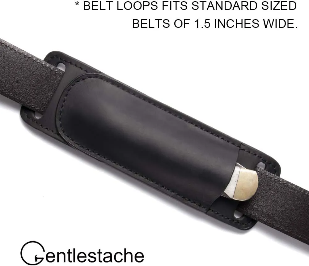 Gentlestache Leather Knife Sheaths for Belt, Knife Holster, Pocket Knife Sheath, EDC Leather Sheath for Folding Knife Carrier