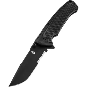 GERBER GEAR Folding Knife,Serrated,Tanto,3-1/2 in, Black G-10 (30-000840)