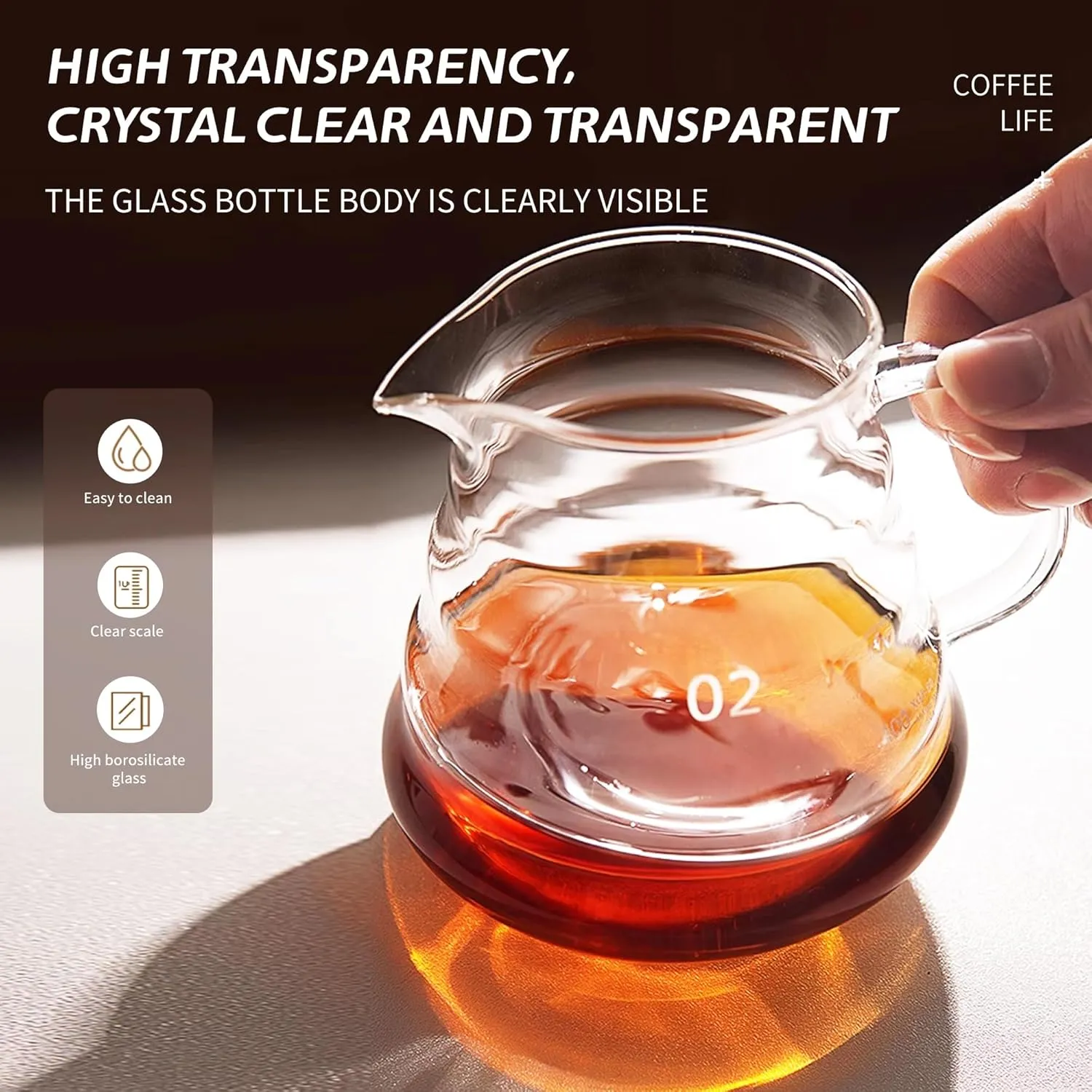 Glass Coffee Server for Drip Coffee Maker, Standard Glass Coffee Carafe, Coffee Pot with Lid, Clear, 03 800ml(27oz)