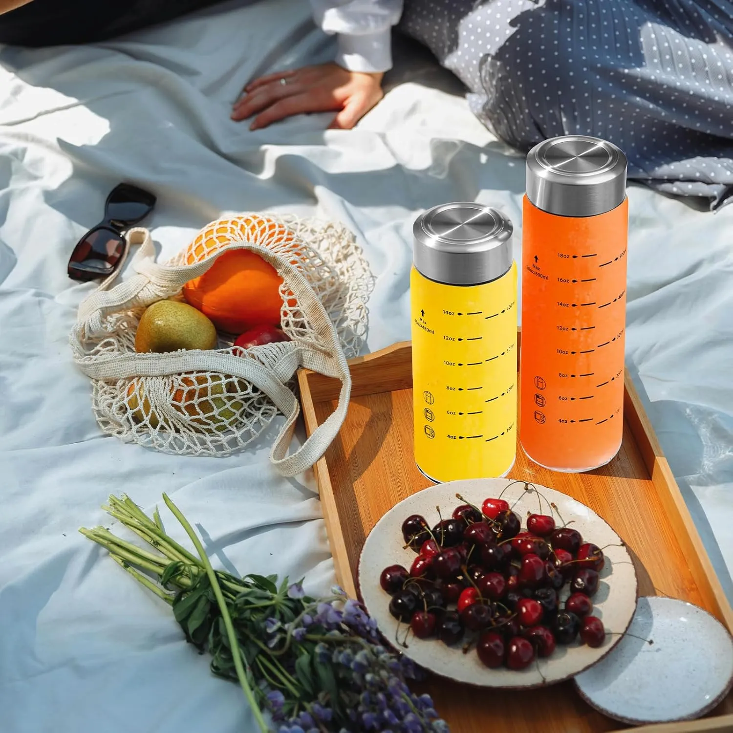 Glass Juice Bottles 4 Pack 16 oz - Wide Mouth Glass Water Bottles with Lids - Borosilicate,Stainless Steel Lids for Juicing, Smoothies, Infused Water, Beverage Storage, Leakproof, Reusable, BPA Free