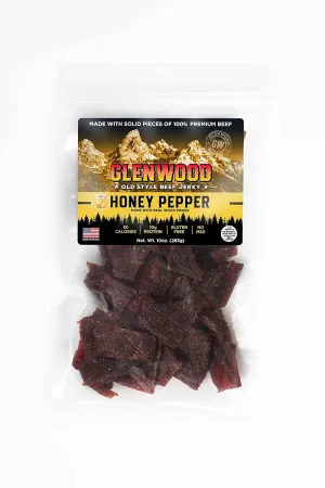 Glenwood Jerky 10oz Bag Moist and Tender Beef Jerky (Honey Pepper)