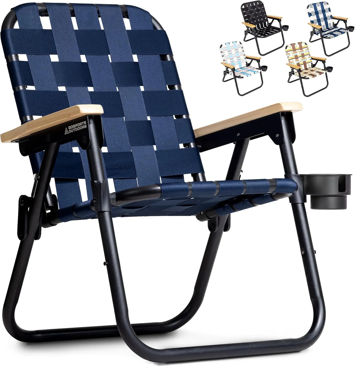 GoSports WOVN Beach Backpack Chair - 9 Styles Available - Premium Folding Camping Chair
