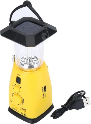 Hand Crank Solar Powered Brightest Lanterns LED Camping Emergency Flashlight Torch Lamp Phone Charger LED Lantern Emergency Storm Camping Torch