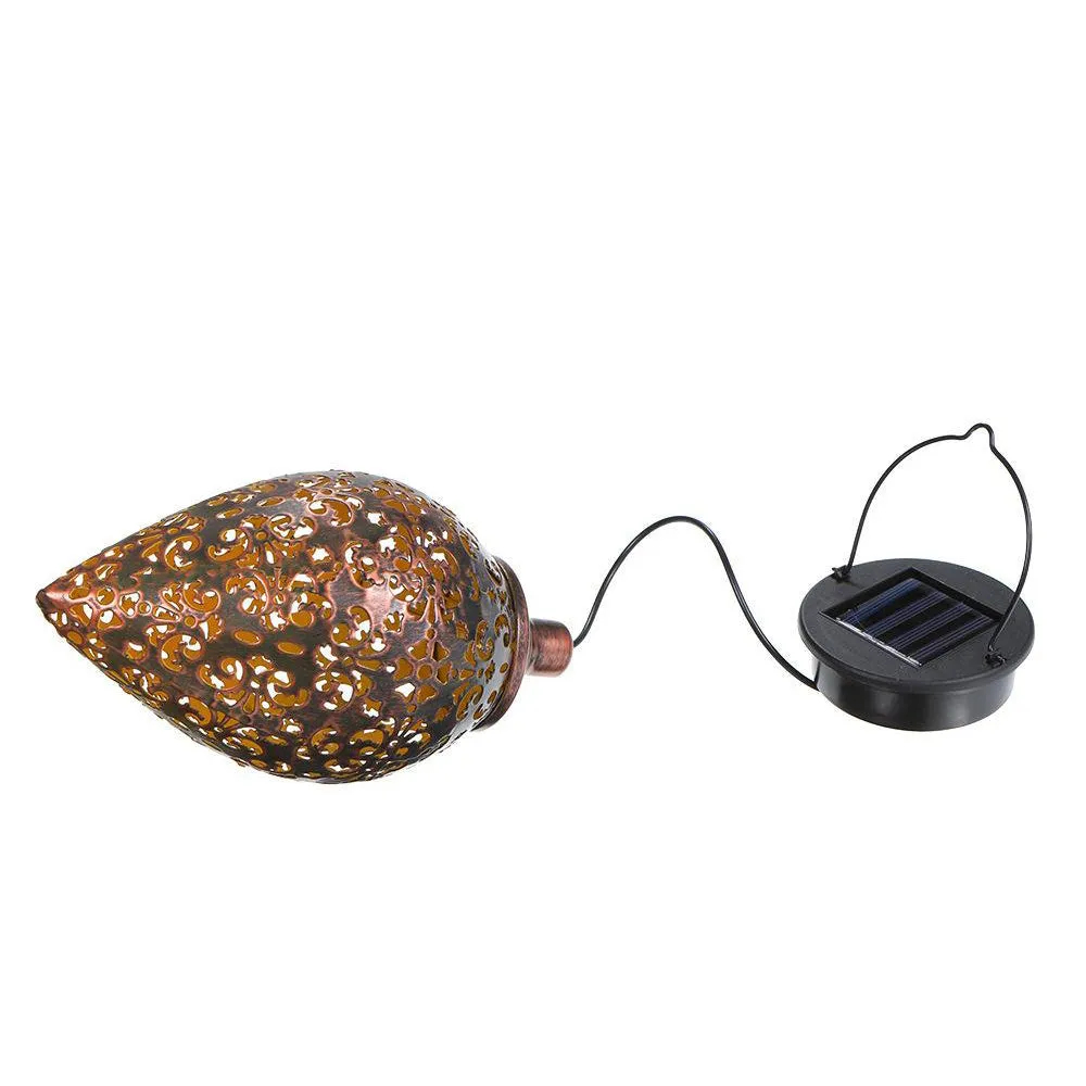 Hanging Solar Lantern for Outdoor Garden Metal Light Lamp