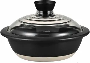 HARIO GDN-225-B-W Pot with Glass Lid No. 8, 78.6 fl oz (2,000 ml)