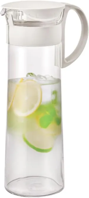 HARIO MCPR-14-PUG Water Pot, Cold Water Bottle, Practical Capacity, 43.1 fl oz (1,400 ml), Transparent, Pure Gray, Heat-resistant Glass, Hot Water, Dishwasher Safe, Barley Tea Pot, Pitcher, Made in