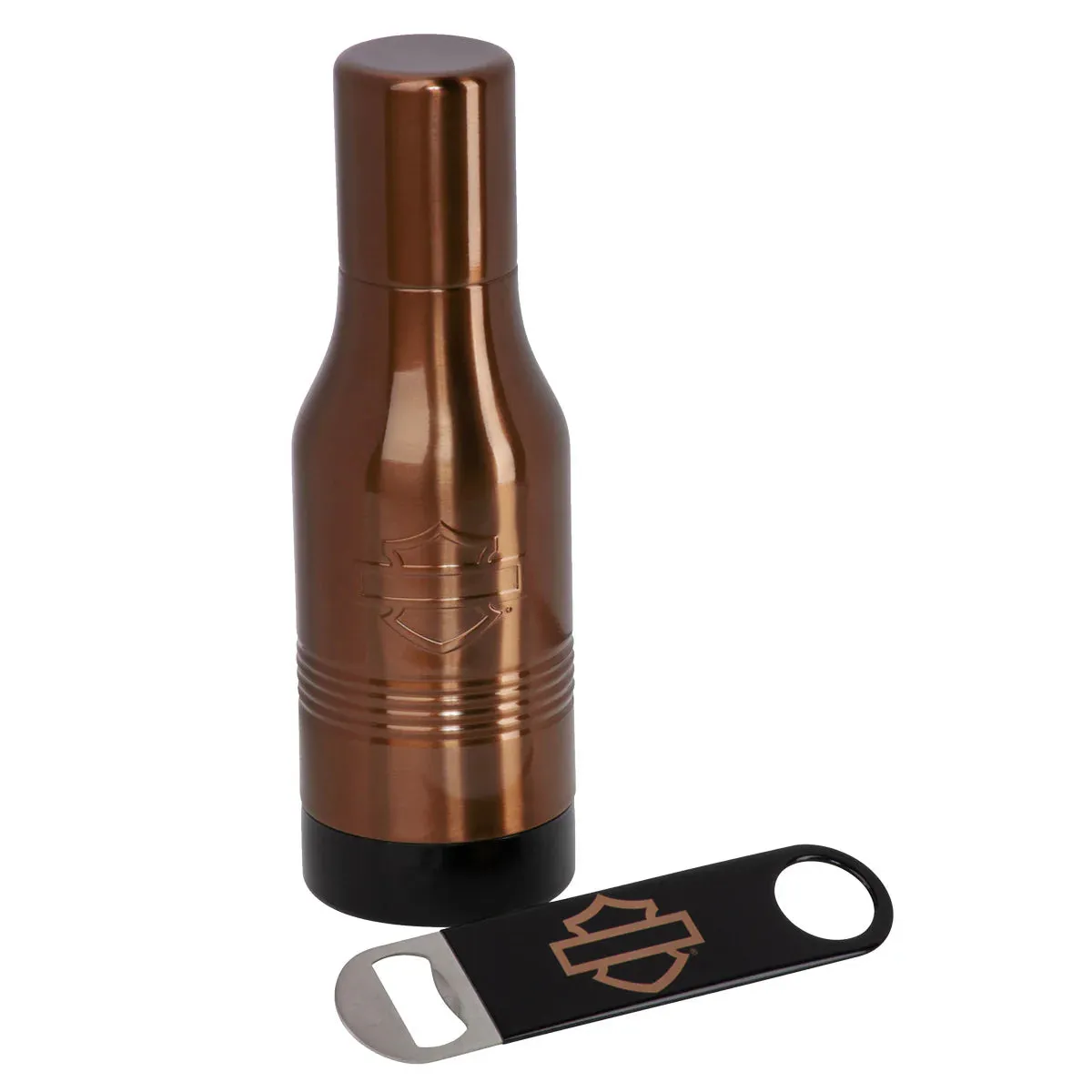 HARLEY-DAVIDSON® OPEN B&S SS BOTTLE COOLER & OPENER SET