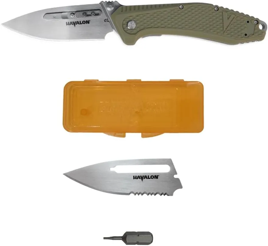 Havalon Knives REDI Knife - Ultra-Sharp, Lightweight Folding Knife for Hunting, Fishing, and Outdoor Adventure – Green