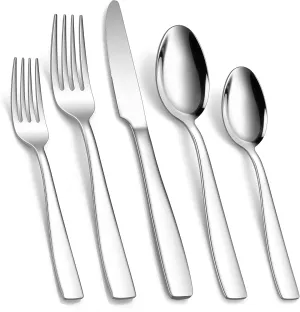 HaWare 18/10 Stainless Steel Flatware, 40-Piece Silverware Set Service for 8, Fancy Tableware Cutlery Set for Home Restaurant, Include Knife Fork Spoon, Mirror Finish Eating Utensils, Dishwasher Safe
