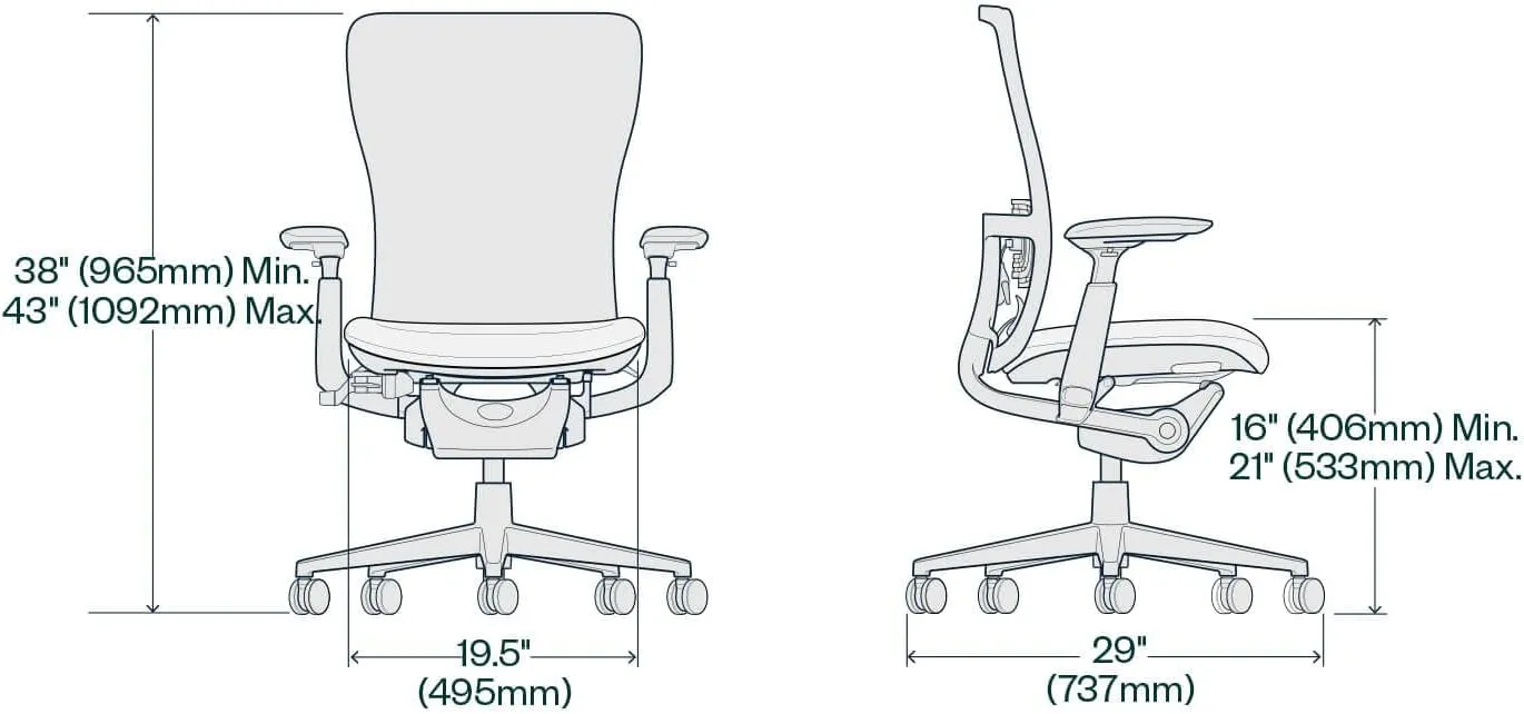 Haworth Zody Standard Posture Mesh Office Chair – Ergonomic Desk Chair with Pneumatic Seat Height Adjustments and Forward Tilt Option - with Lumbar Support (Stone)