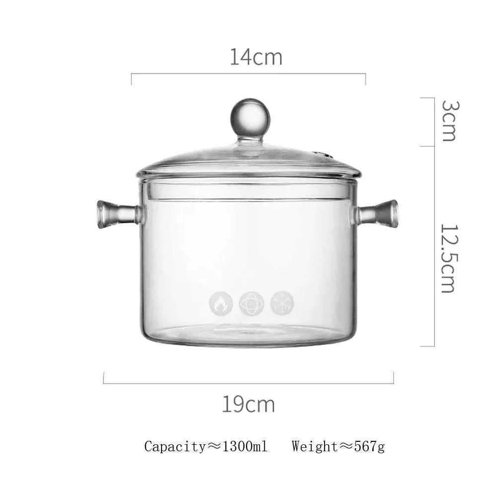 Heat-Resistant Glass Cooking Pot - Perfect for Boiling and Soup Making