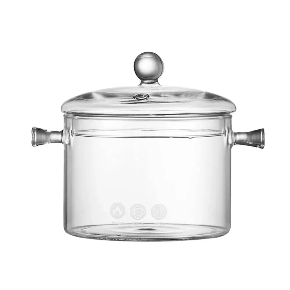 Heat-Resistant Glass Cooking Pot - Perfect for Boiling and Soup Making