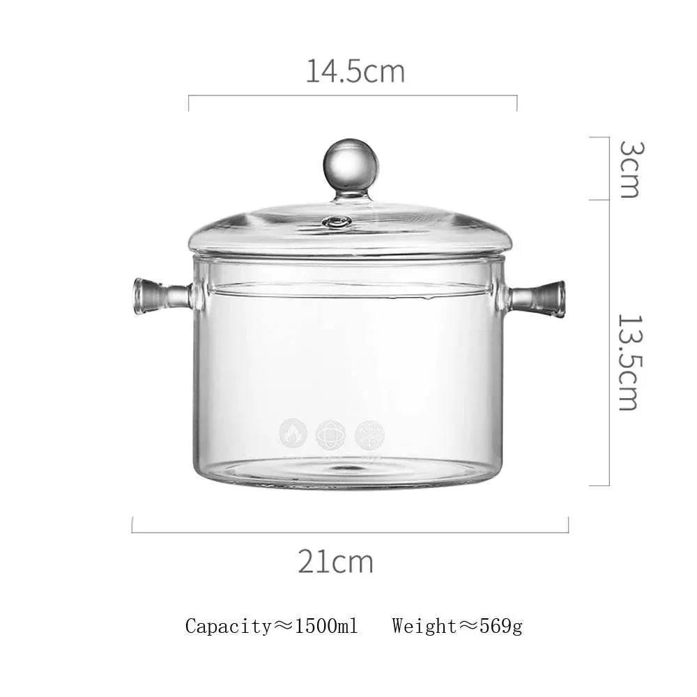 Heat-Resistant Glass Cooking Pot - Perfect for Boiling and Soup Making