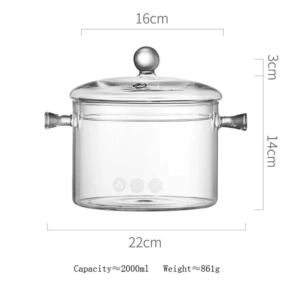 Heat-Resistant Glass Cooking Pot - Perfect for Boiling and Soup Making