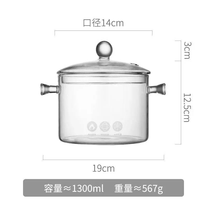 Heat-Resistant Glass Cooking Pot - Perfect for Boiling and Soup Making