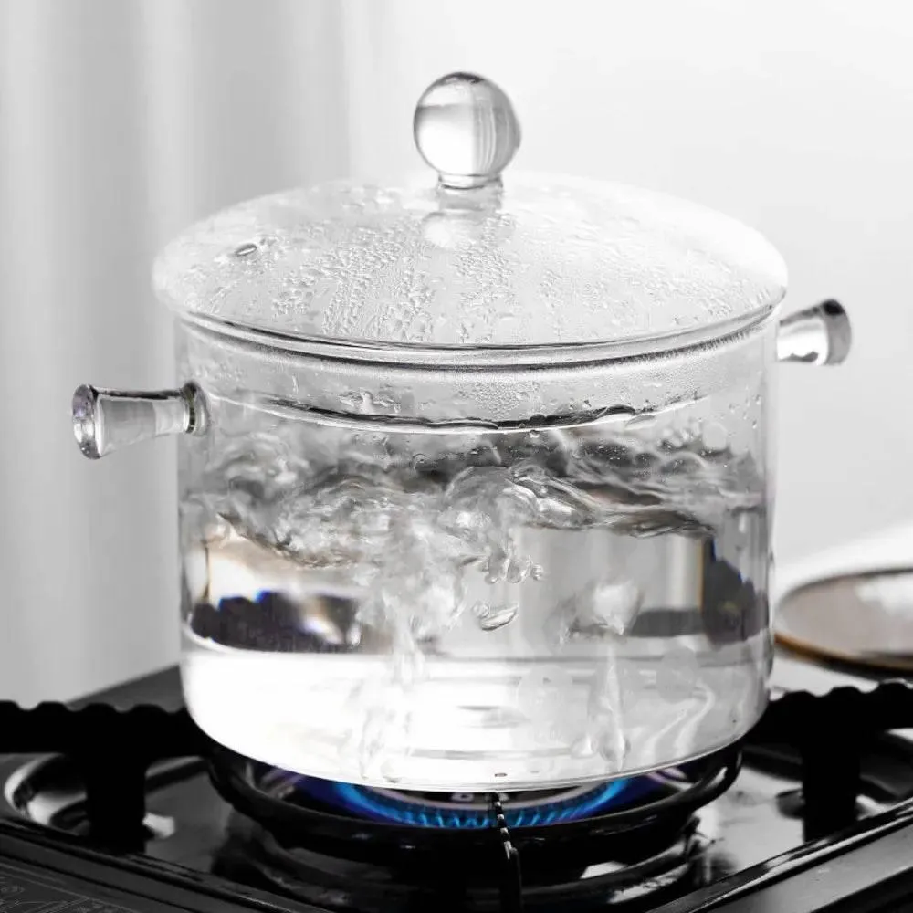 Heat-Resistant Glass Cooking Pot - Perfect for Boiling and Soup Making