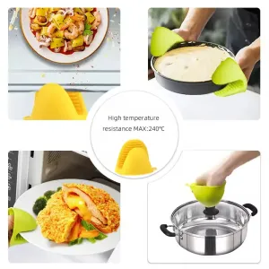 Heat-Resistant Silicone Pot Gloves Pair.