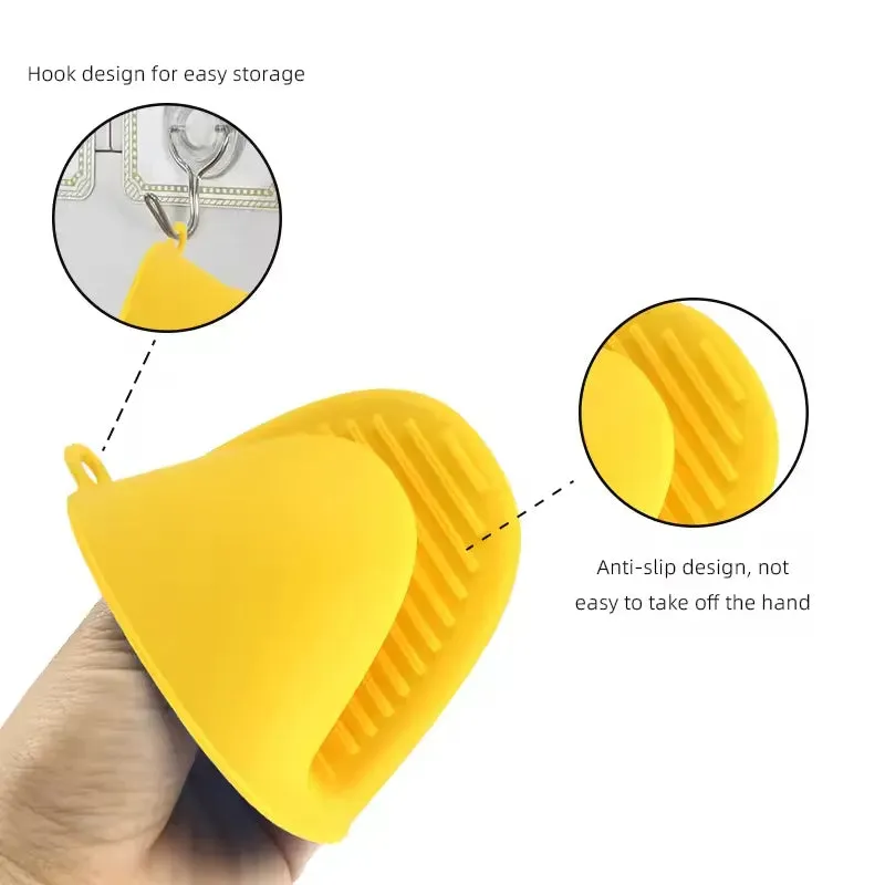 Heat-Resistant Silicone Pot Gloves Pair.