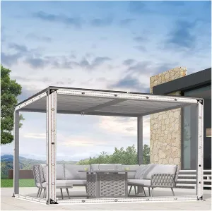 Heavy Duty Clear Waterproof Tarpaulin with EyeletsFurniture Caravan Cover Sheet PVC for Camping Fishing Gardening(3.28x4.92ft/1x1.5m)