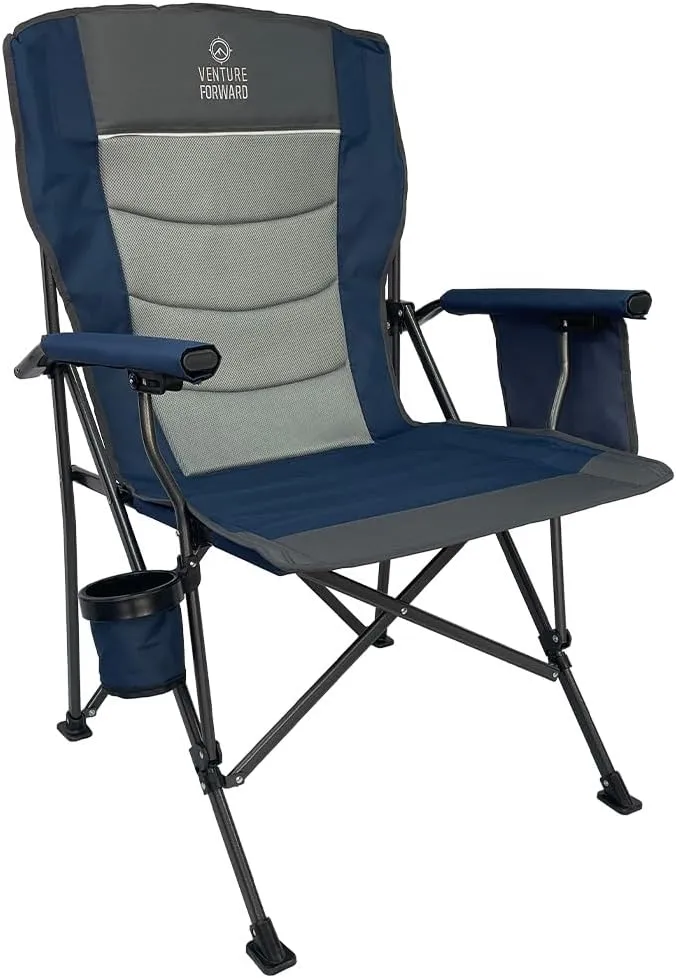 Heavy Duty Oversized Camping Chair - Supports up to 400 lbs - Perfect for Camping, Lawn, and Outdoor Activities - Folds Compactly into Included Carry Bag