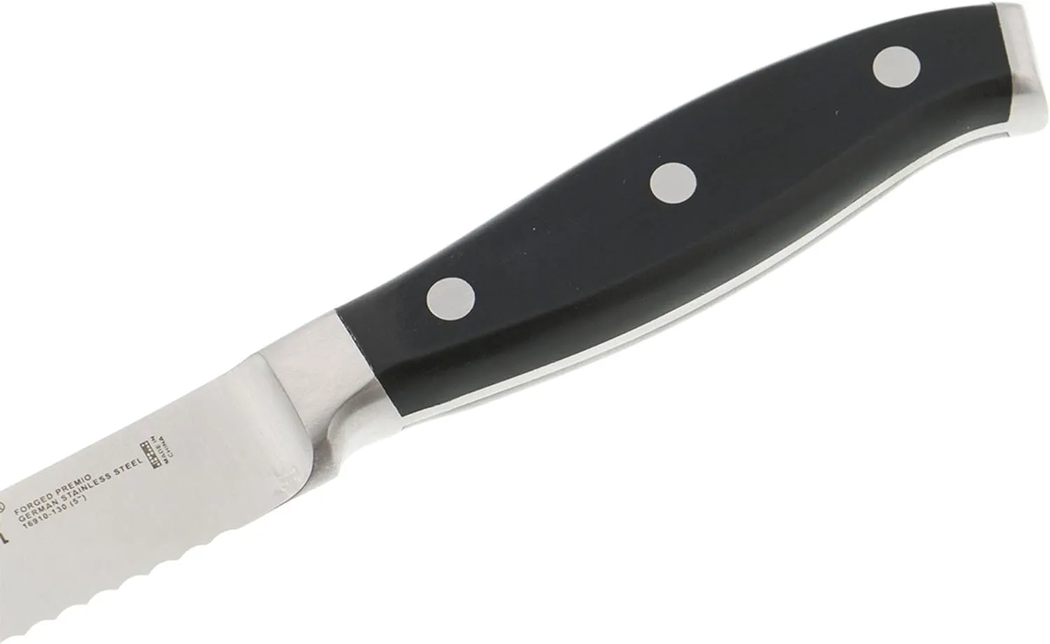 HENCKELS - 16910-131 HENCKELS Forged Premio Serrated Utility Knife, 5-inch, Black/Stainless Steel