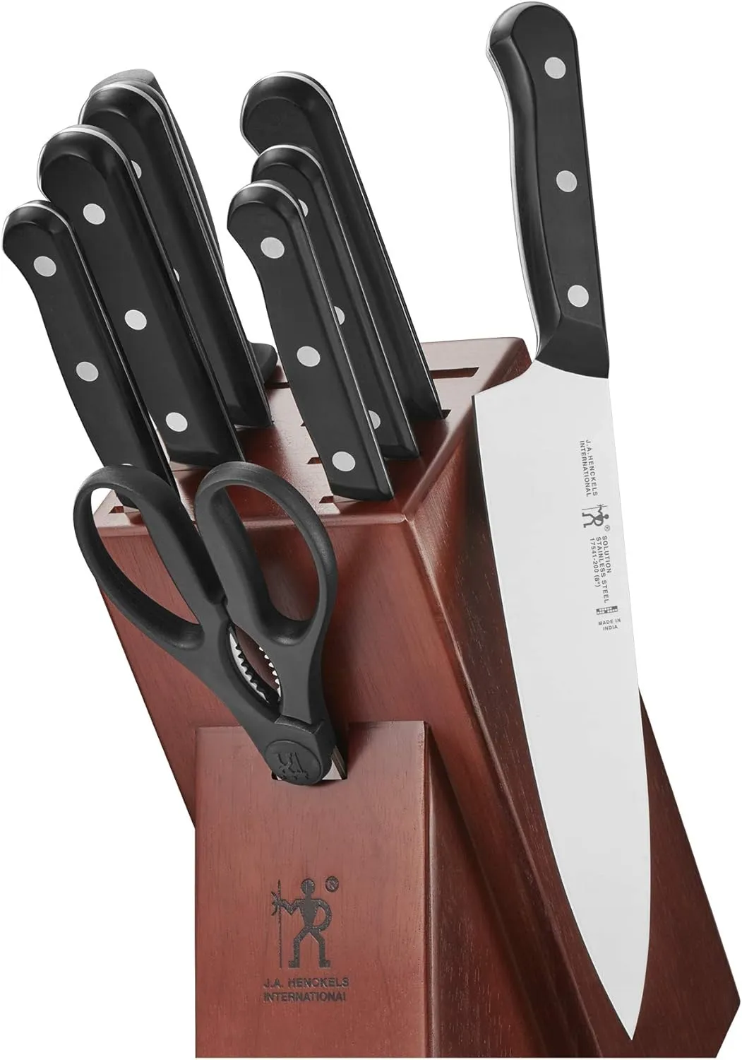 HENCKELS Solution Razor-Sharp 10-pc Knife Set, Chef Knife, Bread Knife, German Engineered Informed by 100  Years of Mastery, Black/Stainless Steel