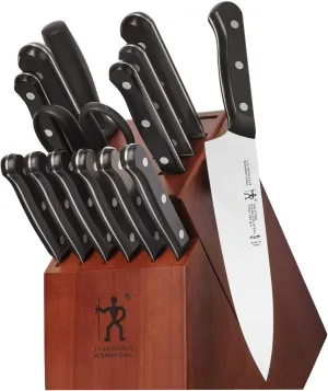 HENCKELS Solution Razor-Sharp 15-pc Knife Set, Chef Knife, Bread Knife, Steak Knife, German Engineered Informed by 100  Years of Mastery, Black/Stainless Steel