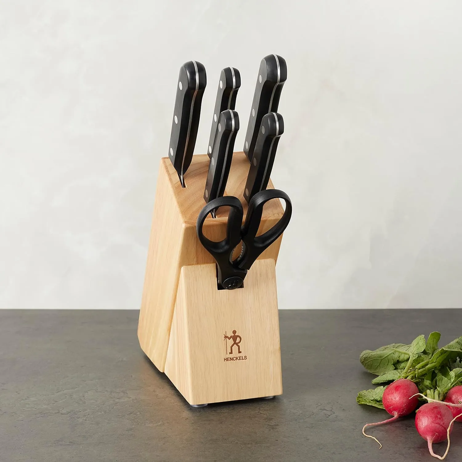 HENCKELS Solution Razor-Sharp 7-pc Knife Set, Chef Knife, Bread Knife,German Engineered Informed by 100  Years of Mastery, Brown