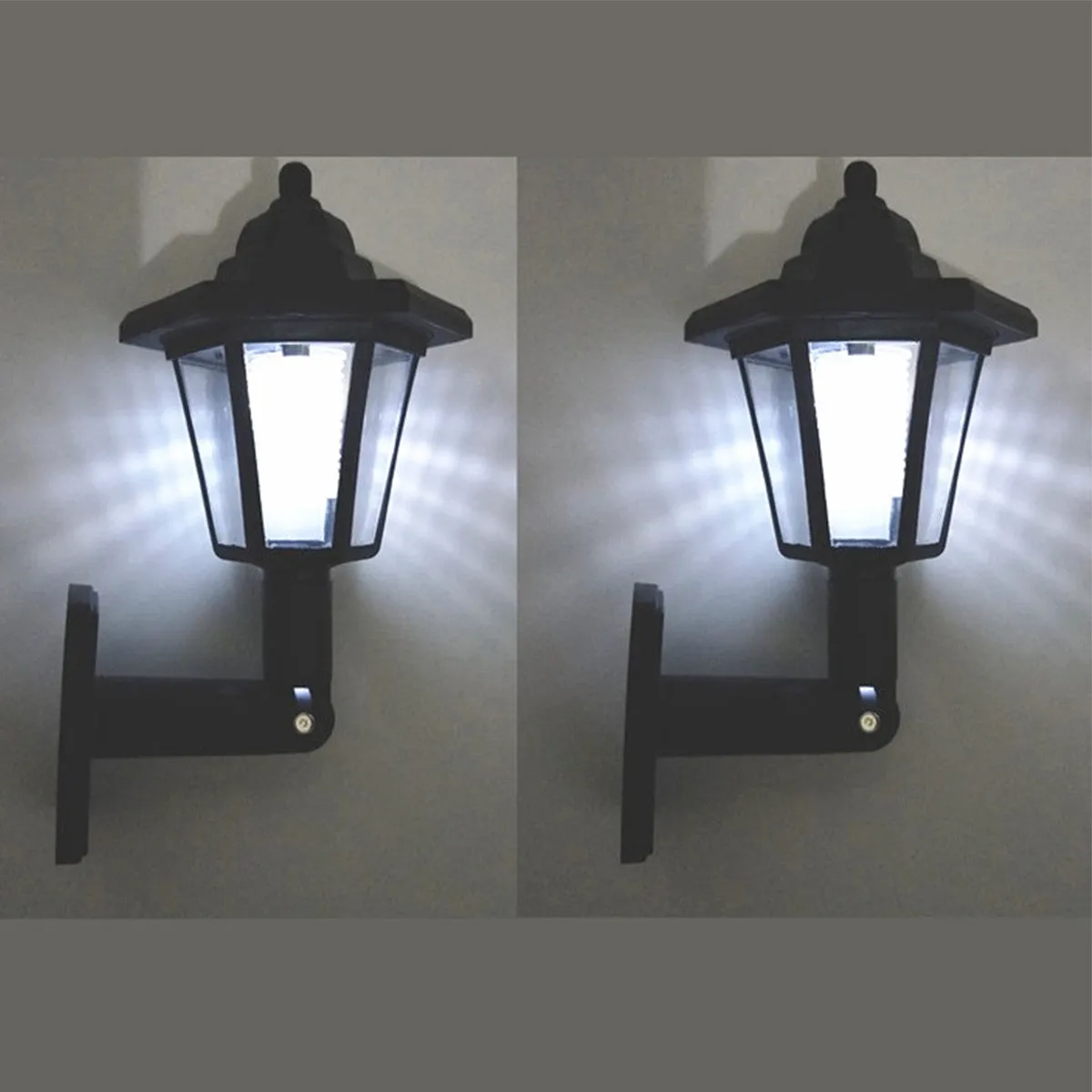 Hexagonal Solar Light Retro Led Wall Lamp Lantern LED Solar Sconce Light Villa Outdoor Decor Landscape Lamp for Patio Pathway