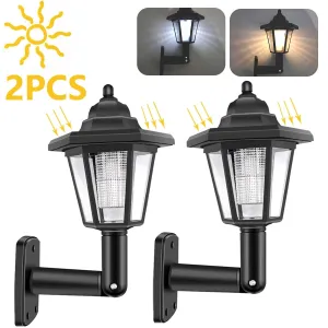 Hexagonal Solar Light Retro Led Wall Lamp Lantern LED Solar Sconce Light Villa Outdoor Decor Landscape Lamp for Patio Pathway