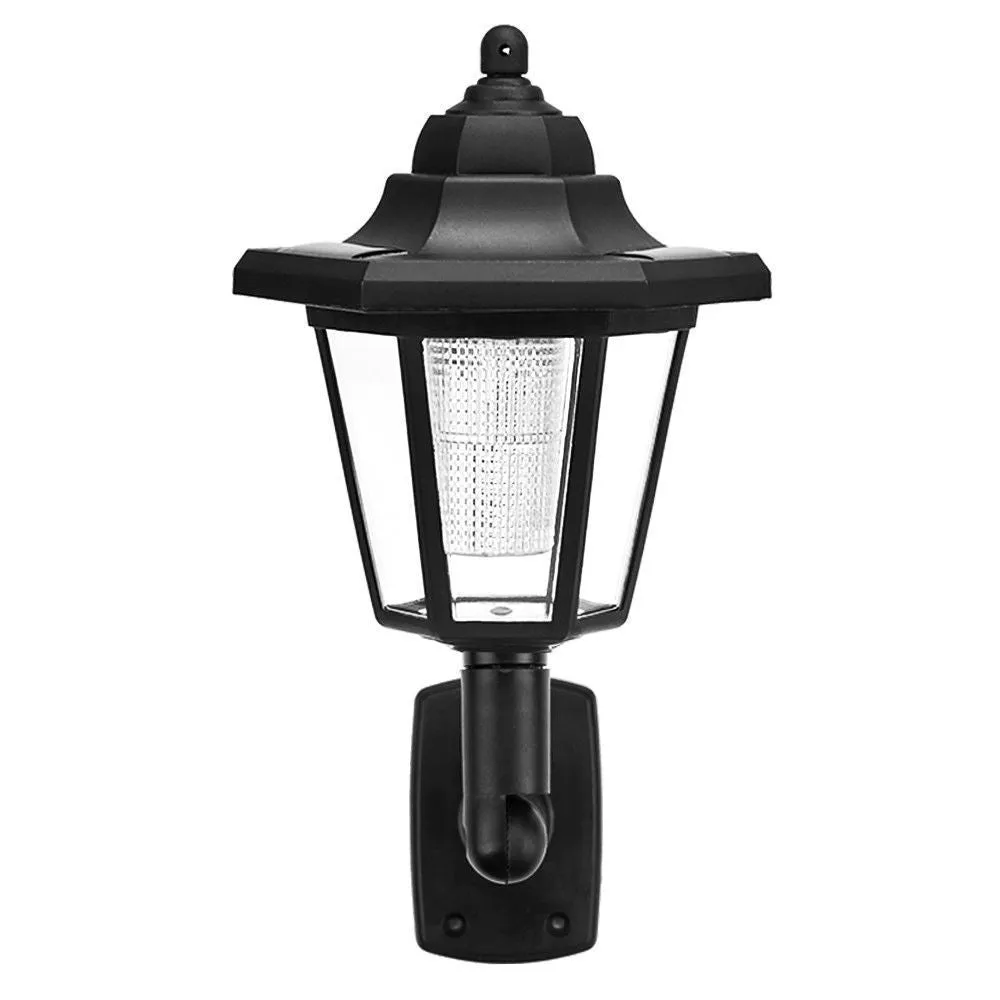 Hexagonal Solar Light Retro Led Wall Lamp Lantern LED Solar Sconce Light Villa Outdoor Decor Landscape Lamp for Patio Pathway