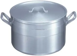 Honma Seisakusho 43054 Small Pot, Silver, Size: 21.3 inches (54 cm), Ultra Thick Bottom Aluminum Pot, Durable Series, Aluminum, Half-Size Pot, 21.3 inches (54 cm)