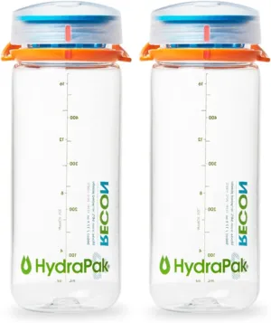 HydraPak Recon Twist & Sip - Wide Mouth Recycled Plastic Water Bottle (24oz or 32oz) - Eco Friendly, BPA Free, Easy Carry