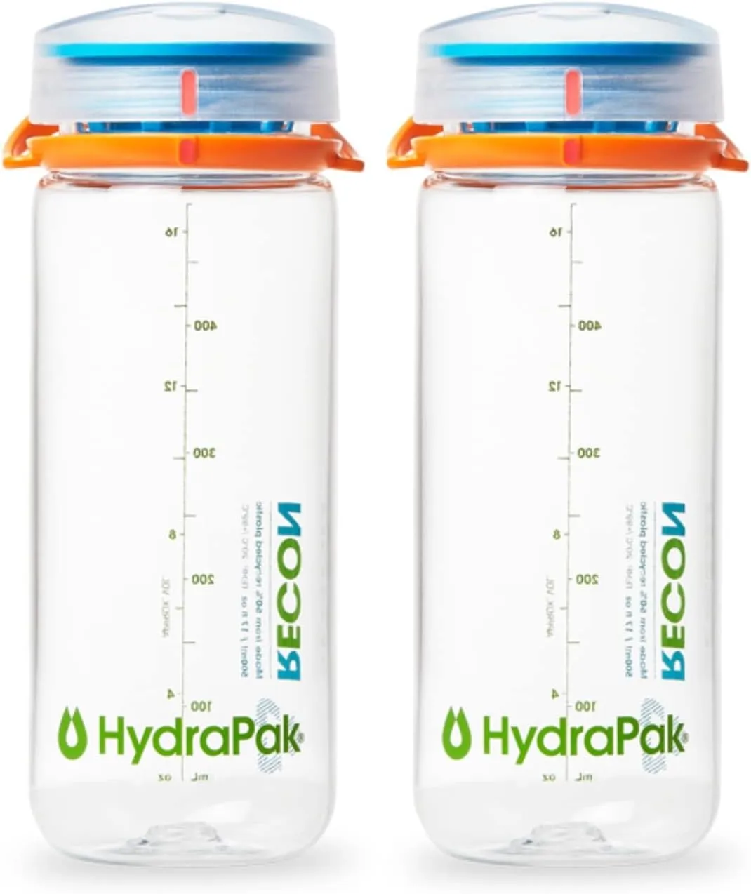 HydraPak Recon Twist & Sip - Wide Mouth Recycled Plastic Water Bottle (24oz or 32oz) - Eco Friendly, BPA Free, Easy Carry