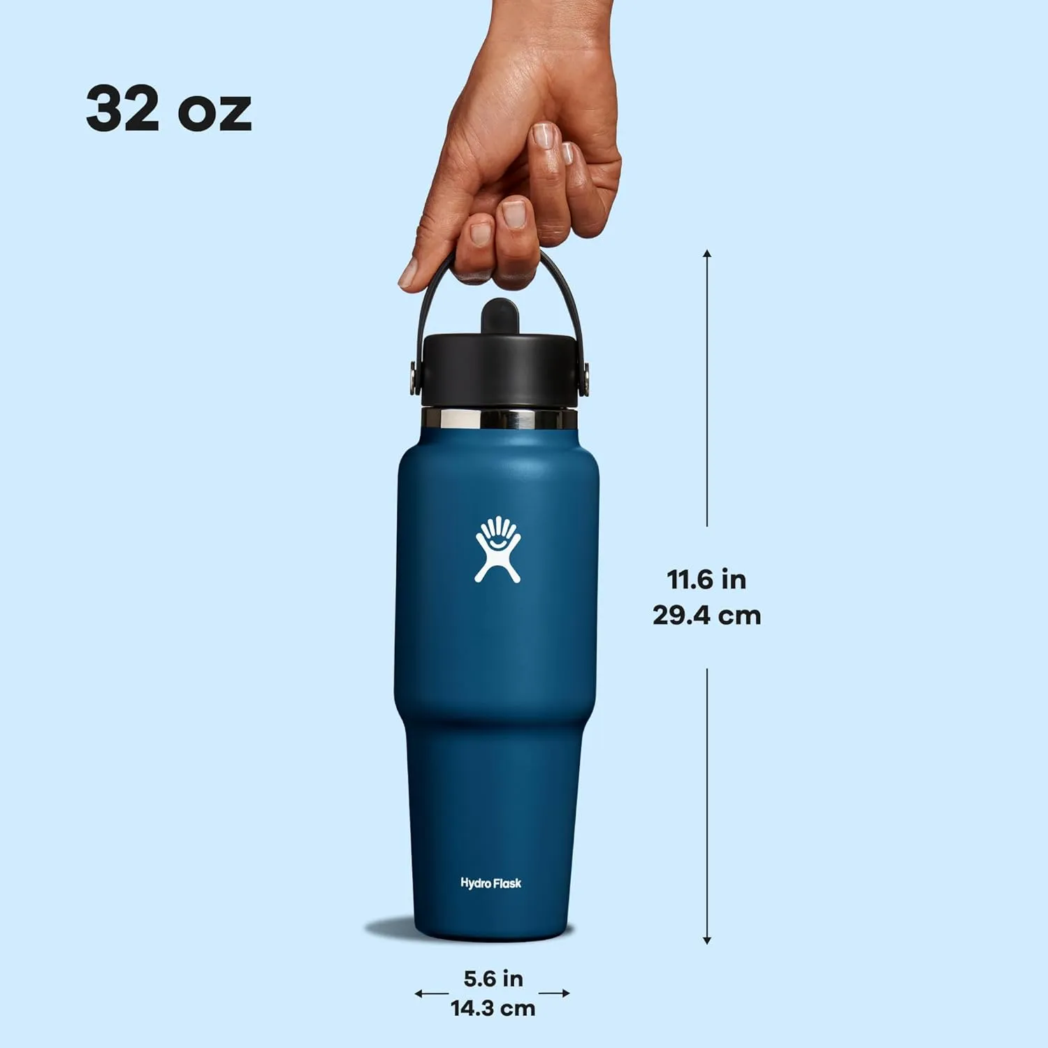 Hydro Flask 32 Oz Wide Flex Straw Travel Bottle Indigo