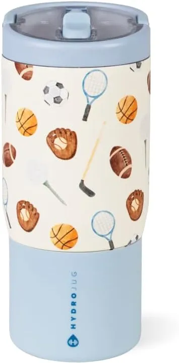 HydroJug Kids 14 oz Sport Water Bottle – Stainless Steel, Insulated, 100% Leakproof, With Carry Handle, BPA-Free – Kid-Friendly Design – Durable & Dishwasher Safe, Sports