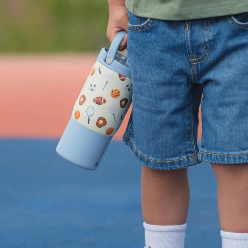 HydroJug Kids 14 oz Sport Water Bottle – Stainless Steel, Insulated, 100% Leakproof, With Carry Handle, BPA-Free – Kid-Friendly Design – Durable & Dishwasher Safe, Sports