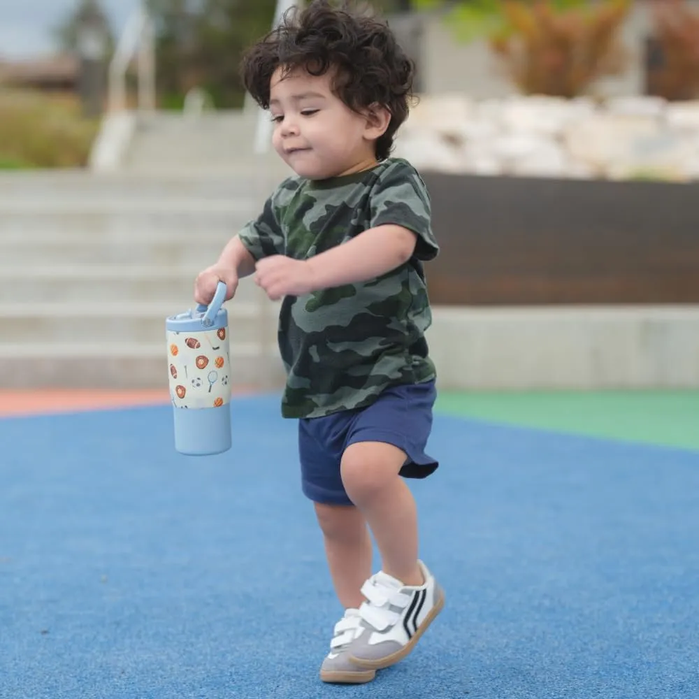 HydroJug Kids 14 oz Sport Water Bottle – Stainless Steel, Insulated, 100% Leakproof, With Carry Handle, BPA-Free – Kid-Friendly Design – Durable & Dishwasher Safe, Sports