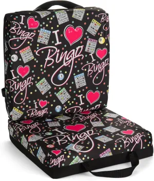 I Love Bingo Black Pattern Double Cushion for Relief During Bingo