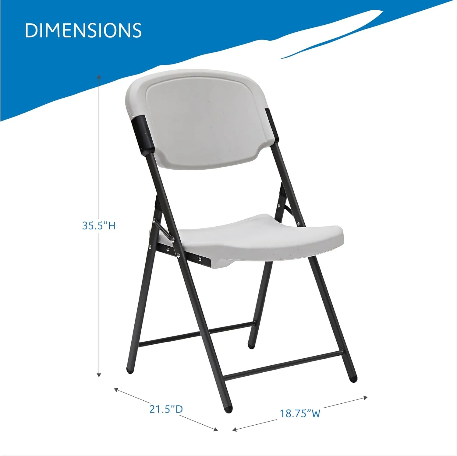 Iceberg Rough n Ready Commercial Folding Chair, Platinum (Made in USA)