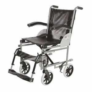 Imperio Wheelchair Institutional with 200mm Wheels | Fixed Armrest | Foldable | Weight Bearing Capacity 100kg | Color (Blue/Grey)