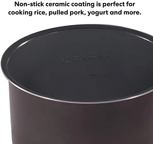 Instant Pot 3-Qt Ceramic Non-Stick Inner Cooking Pot for Rice, Slow Cooking, Black