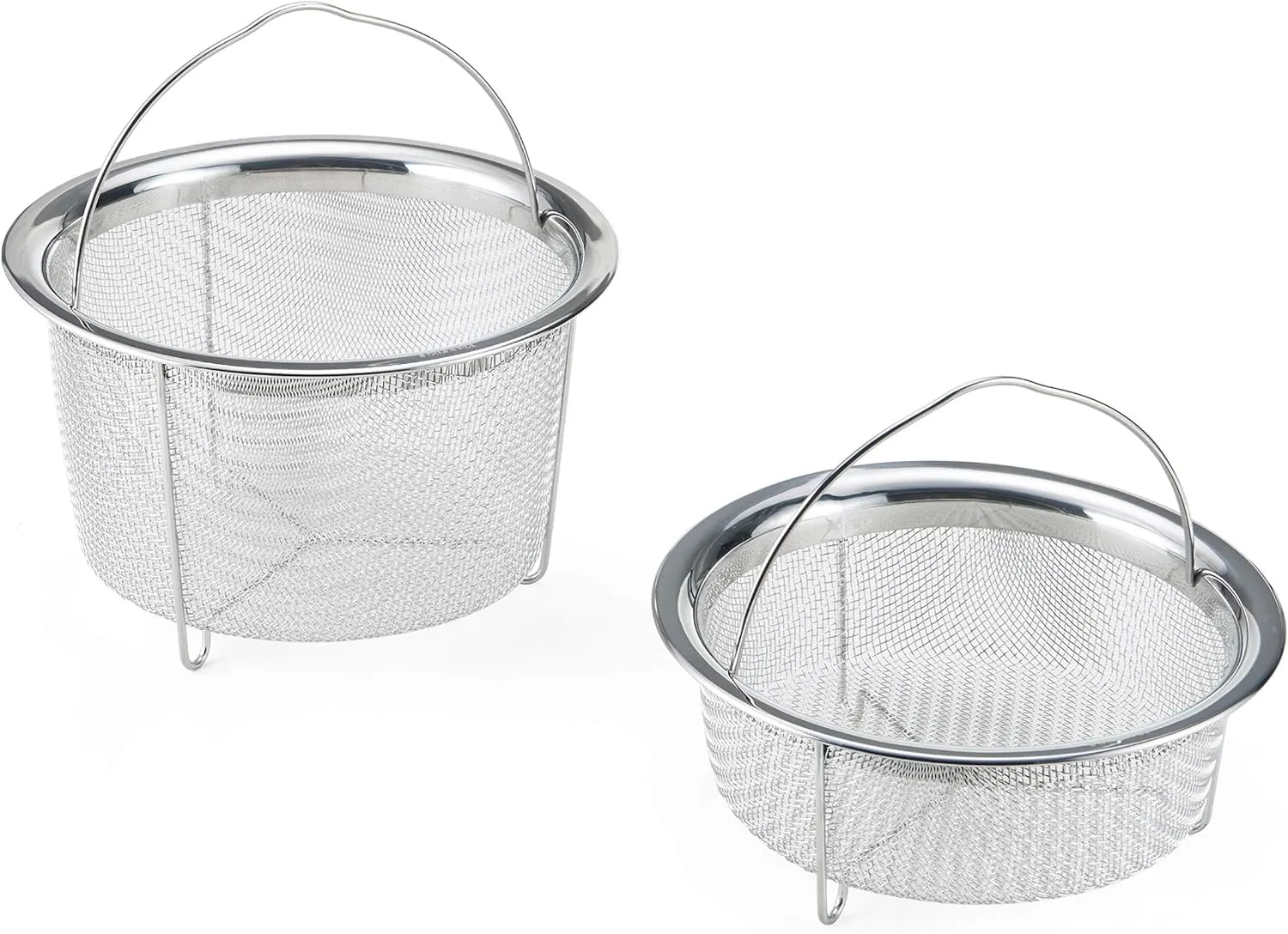 Instant Pot Official Mesh Steamer Basket Set, Stainless Steel, Dual-Purpose Steamer & Strainer, Easy-Lift Handle, Dishwasher Safe, Rust-Resistant, Essential Accessory for Healthy Cooking