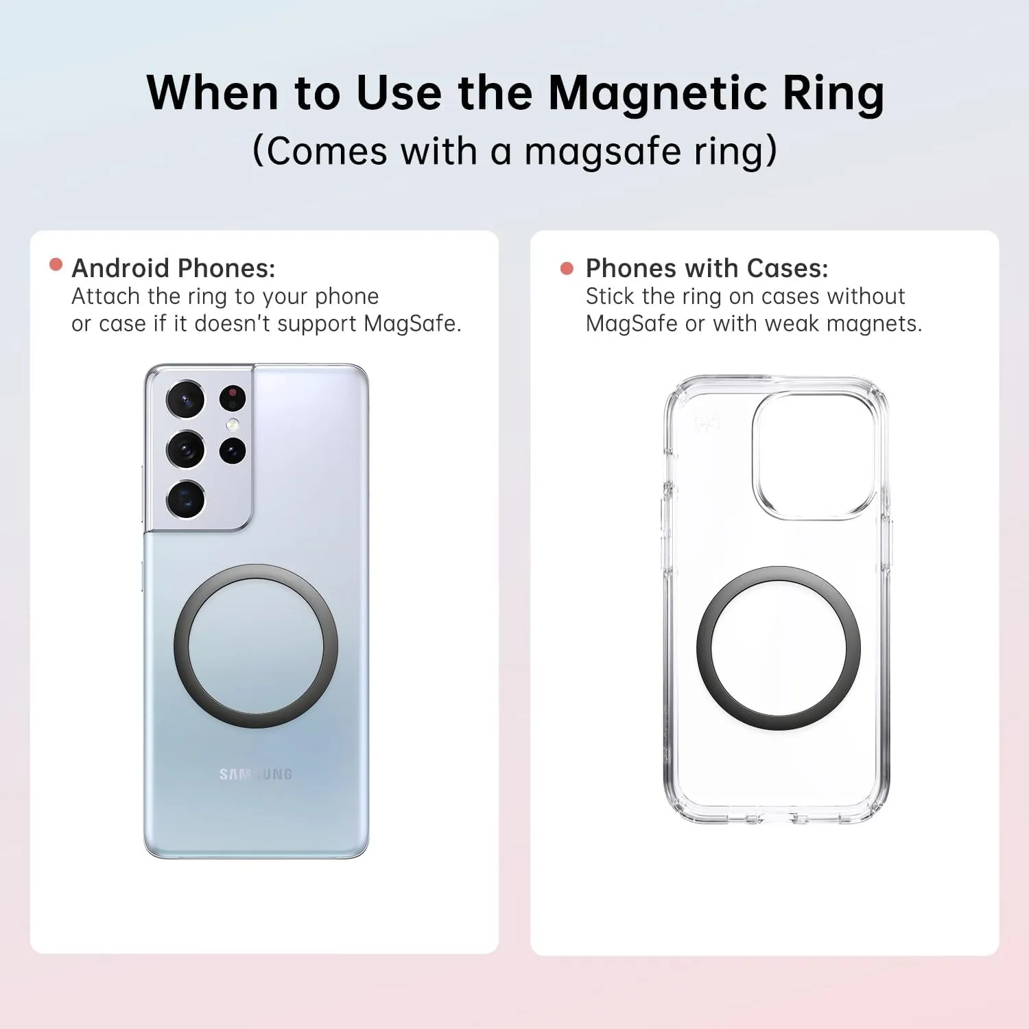 Insulated Magnetic Water Bottle - Reusable Stainless Steel Bottle with MagSafe Compatible Phone Holder - Keeps Cold for 24 Hours - Perfect for Gym, Sports, and Travel - Black 32oz