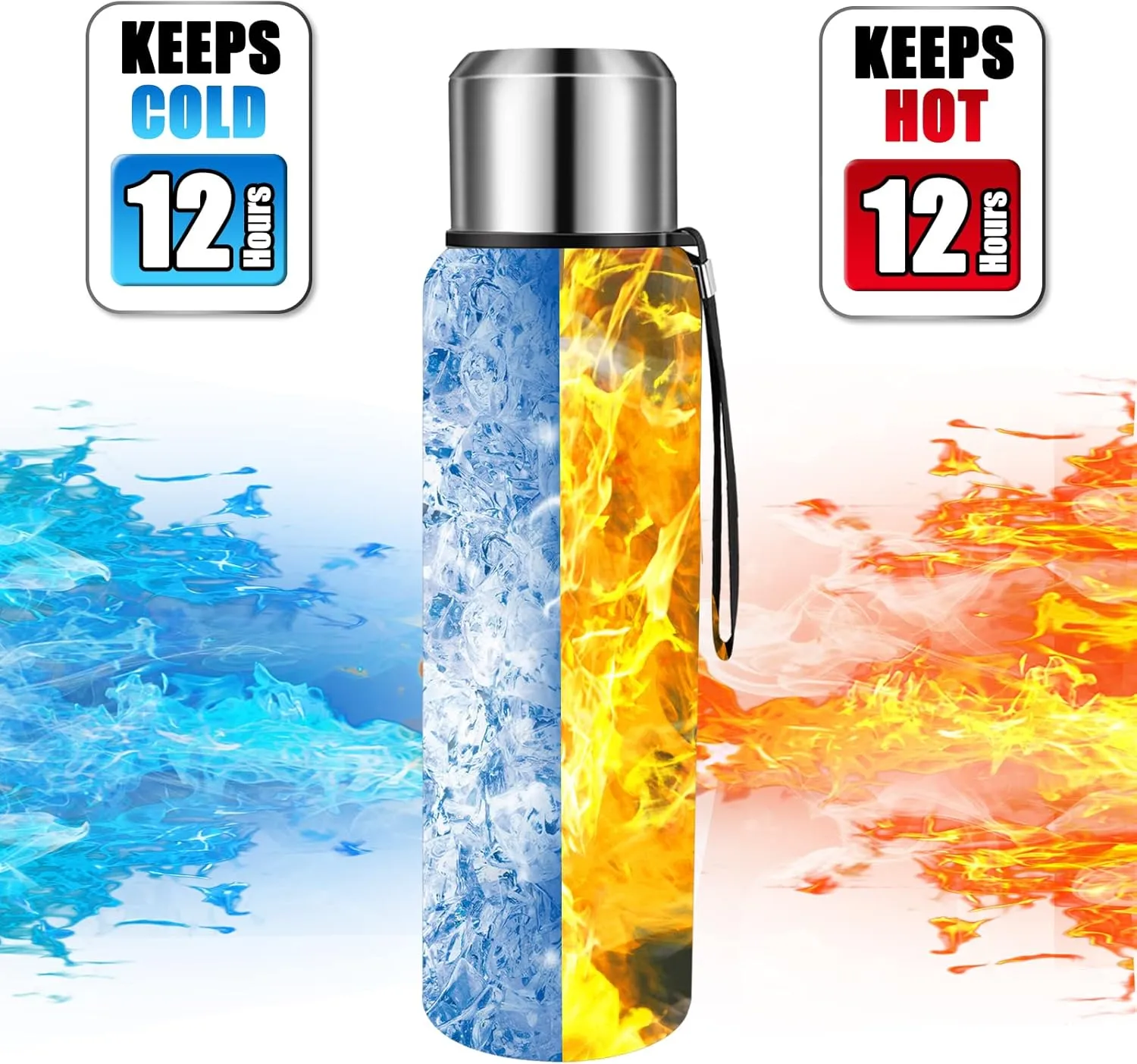 Insulated vacuum Thermo Bottle 1000ml/33.8oz with cup Stainless steel coffee bottles for hot and cold drink water flask.(Green,1000ml)