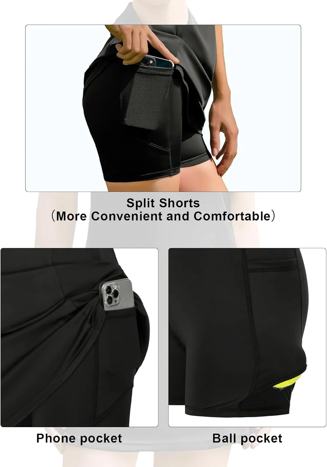 JACK SMITH Women Tennis Dress with Shorts Pockets Zip up Golf Athletic Workout Sleeveless Exercise Dresses